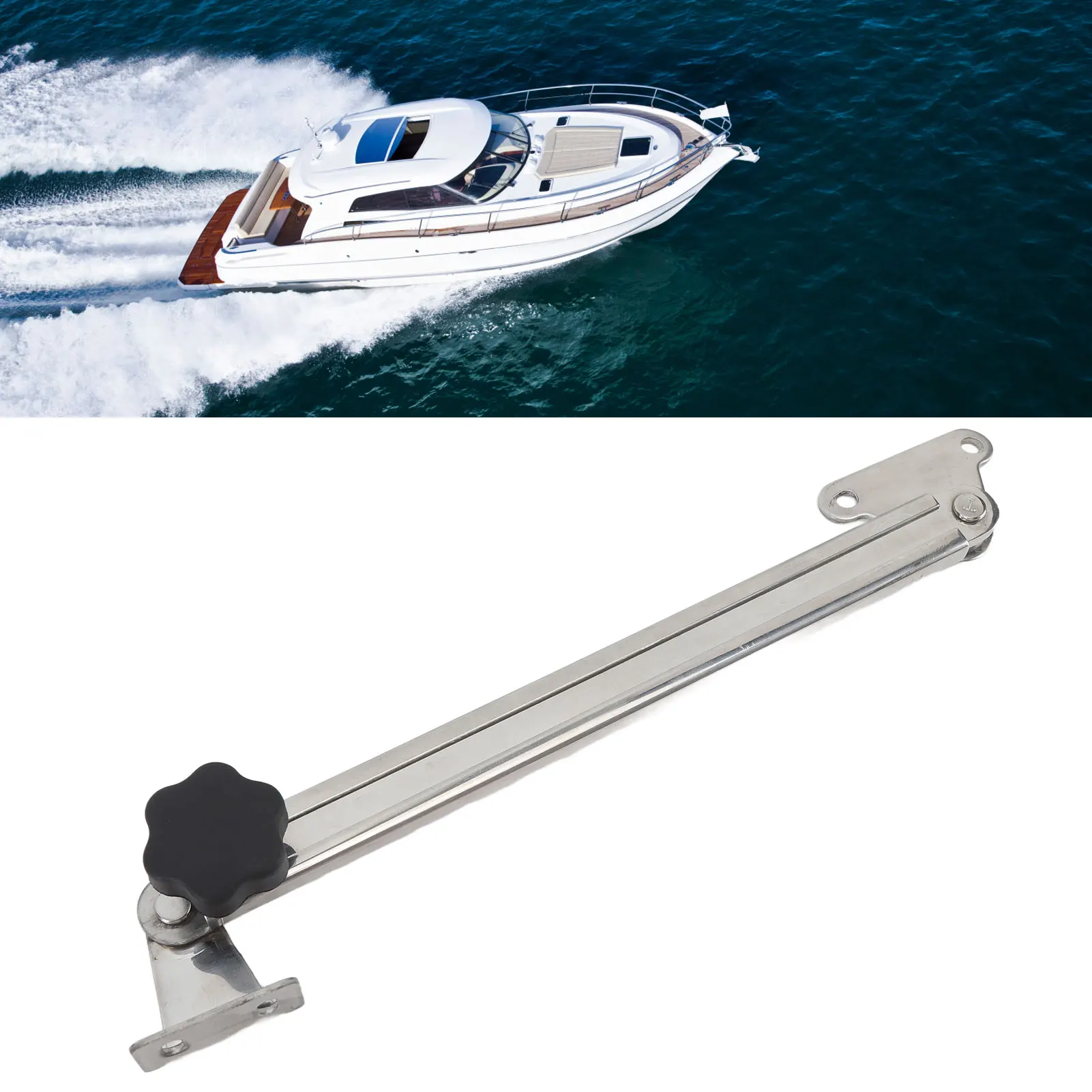 Marine Hatch Lid Stay Adjuster Stainless Steel 316 Adjustable 8 to 14 Inch Hatch Lid Support Adjuster
