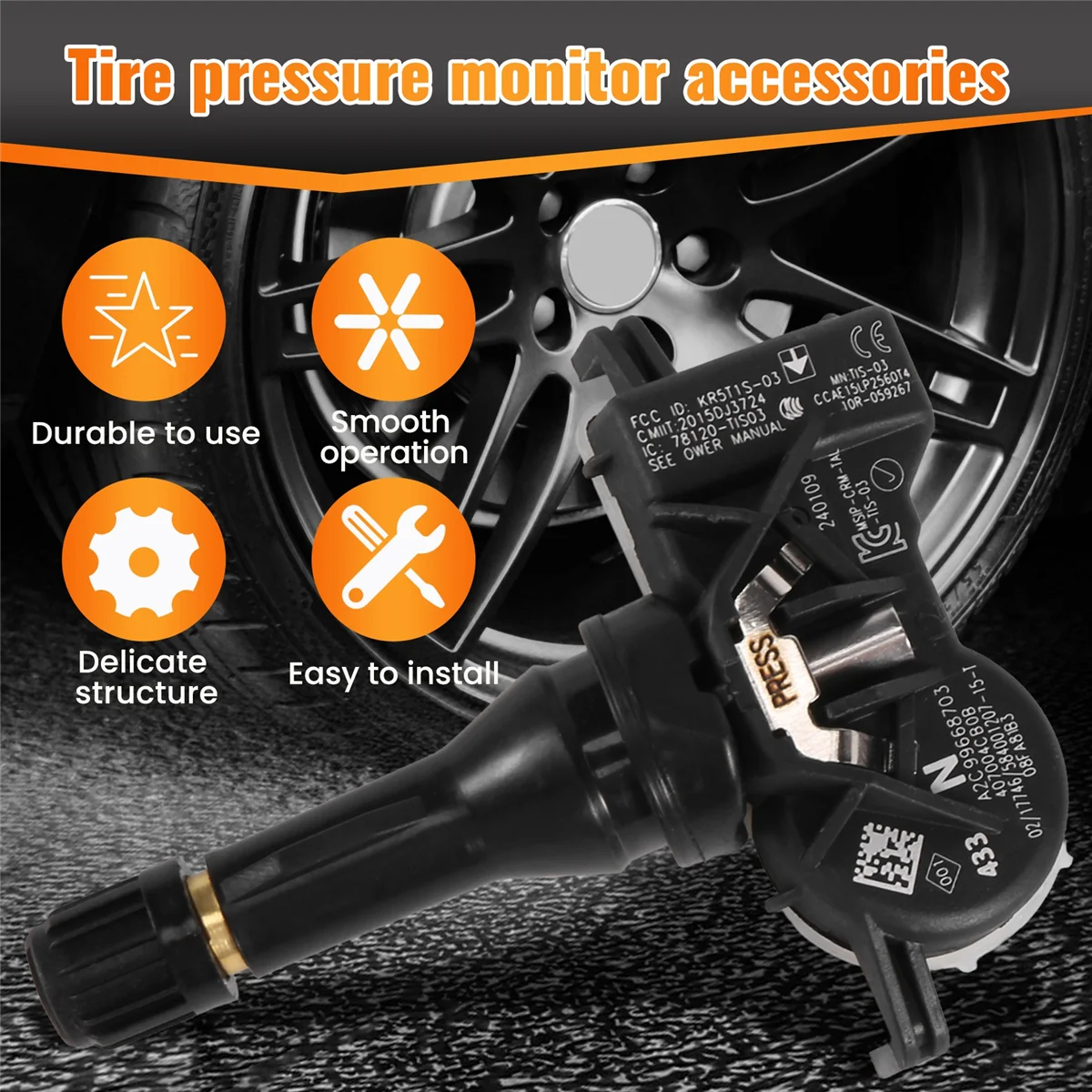 #469K 4Pcs TPMS Tire Pressure Monitor Fit for Nissan Renault Infiniti 407004CB0B (black)