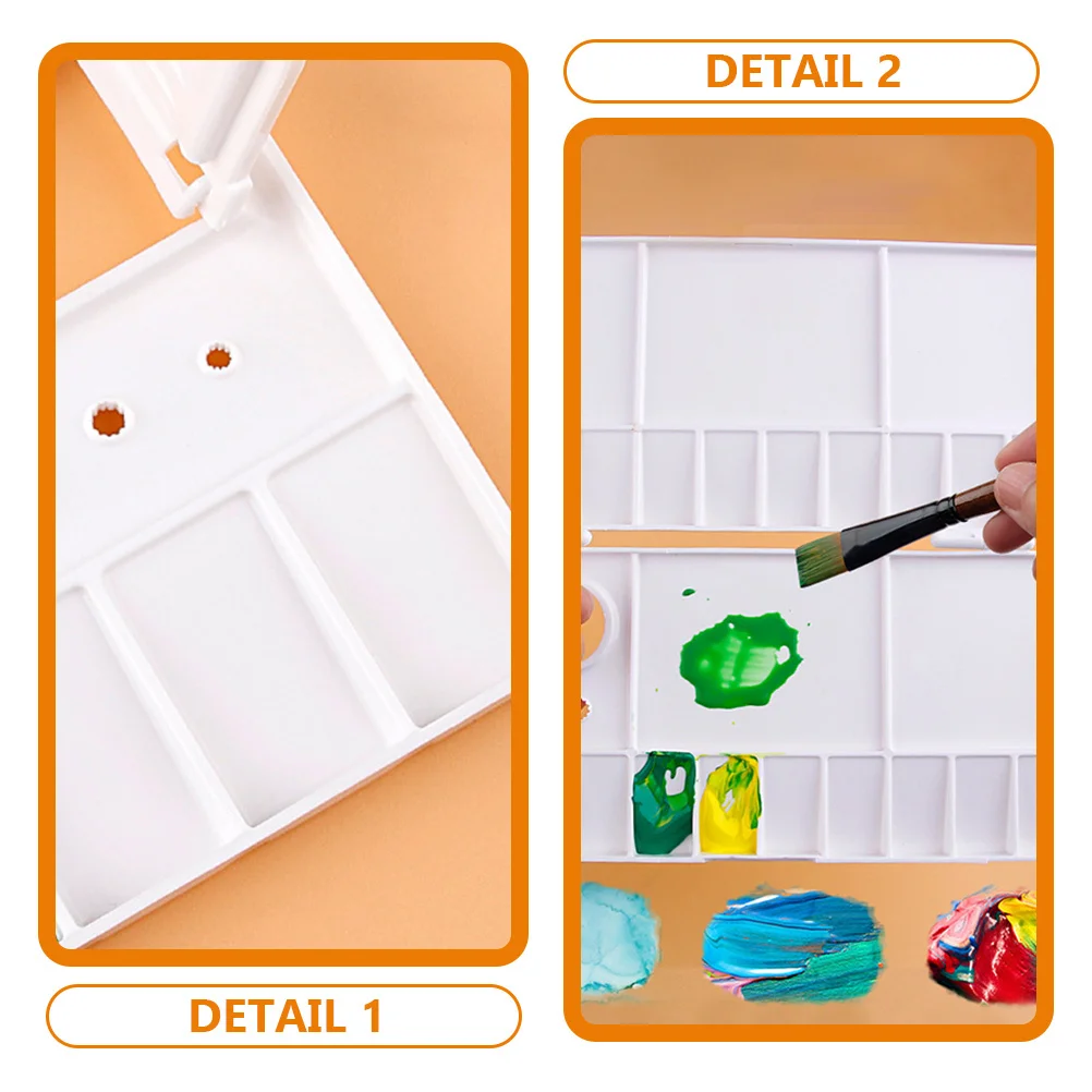 

Watercolor Pigment Box ABS Plastic Light Weight Easy Clean Painting Color Mixing Tray Portable Paint Palette for Watercolor Oil