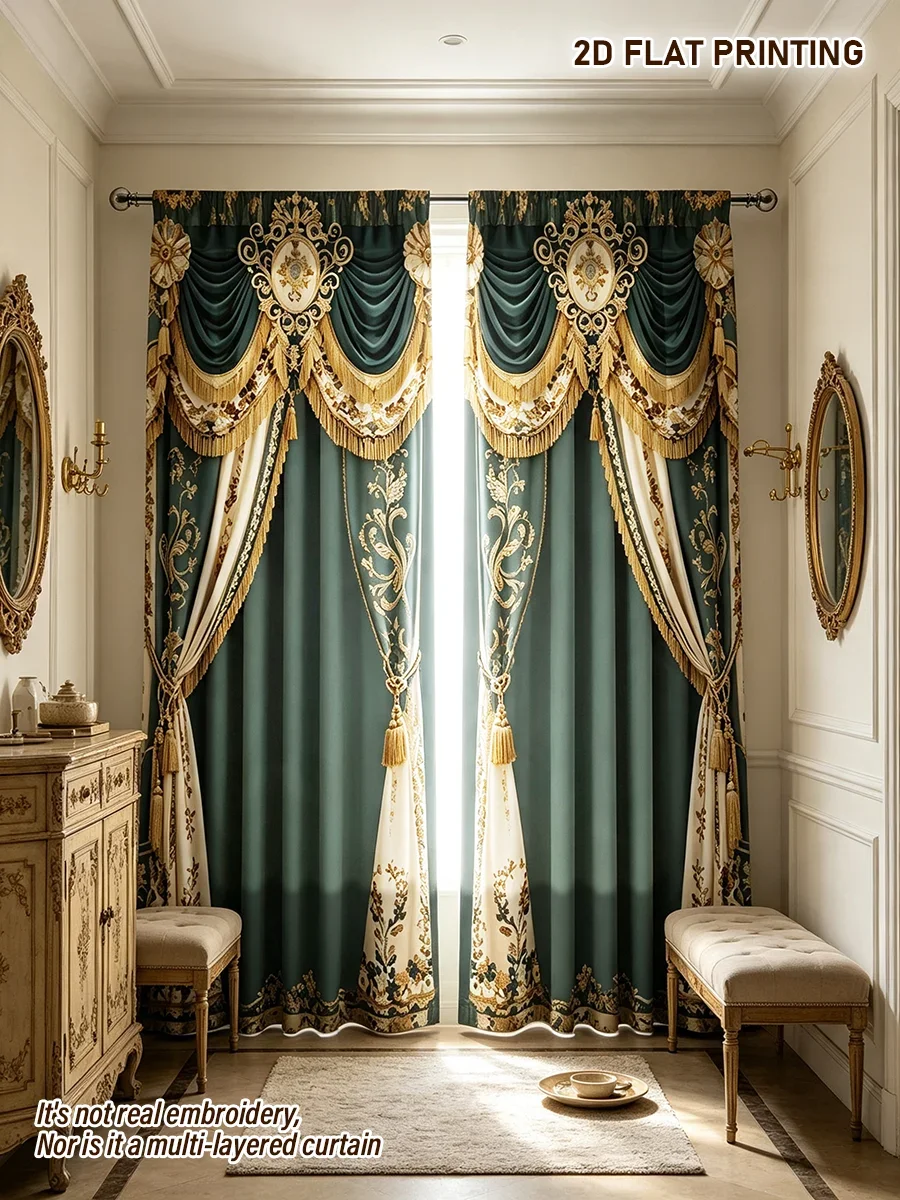 Elegant Multi-Layered Curtain Set for Living Room Home Decor Luxury Drapery Window Treatment