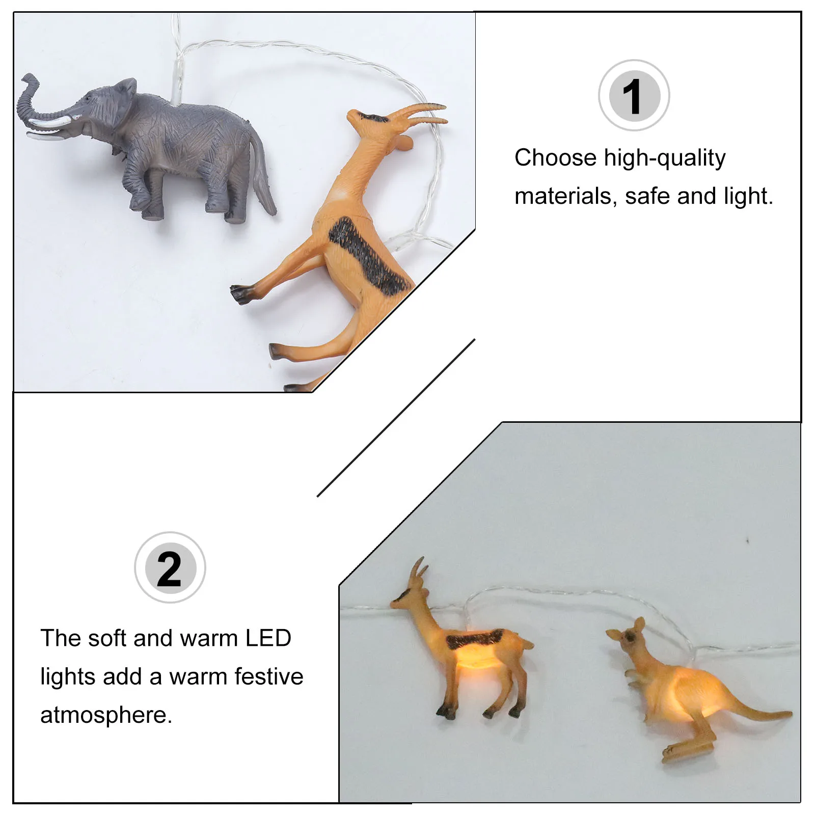 

LED Lamp String Animal Shaped Light String Night Adornment High-Quality Material Long-Term Use Party Decoration