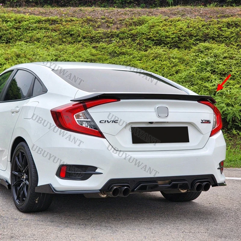 For Honda 10th Civic 2016-2020 ABS Spoiler Car Tail Trunk Spoiler Rear Wing Tail Wing Decoration