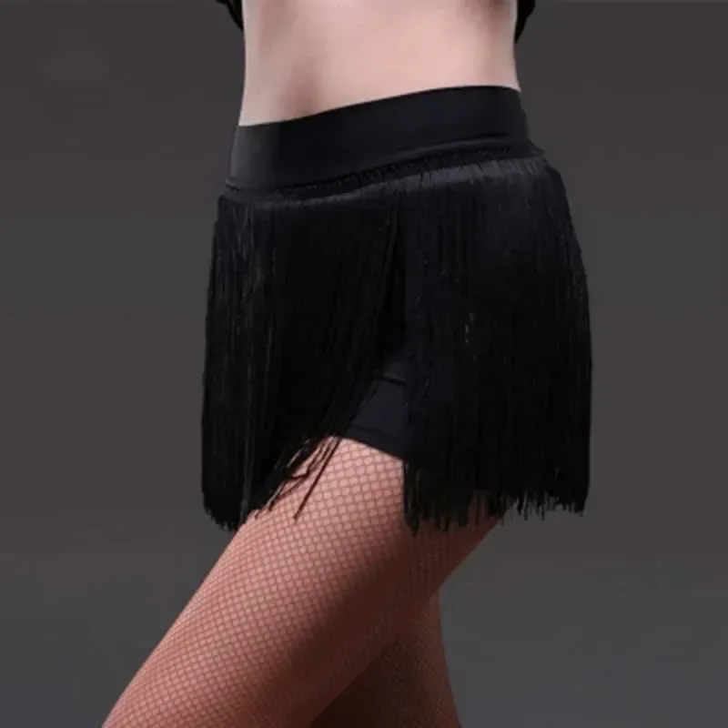 2023 Sexy Femme Girls Fringe Short Skirt Tango Ballroom Salsa Rumba Tassel Latin Dance Skirt for Women Dress Danse Latine