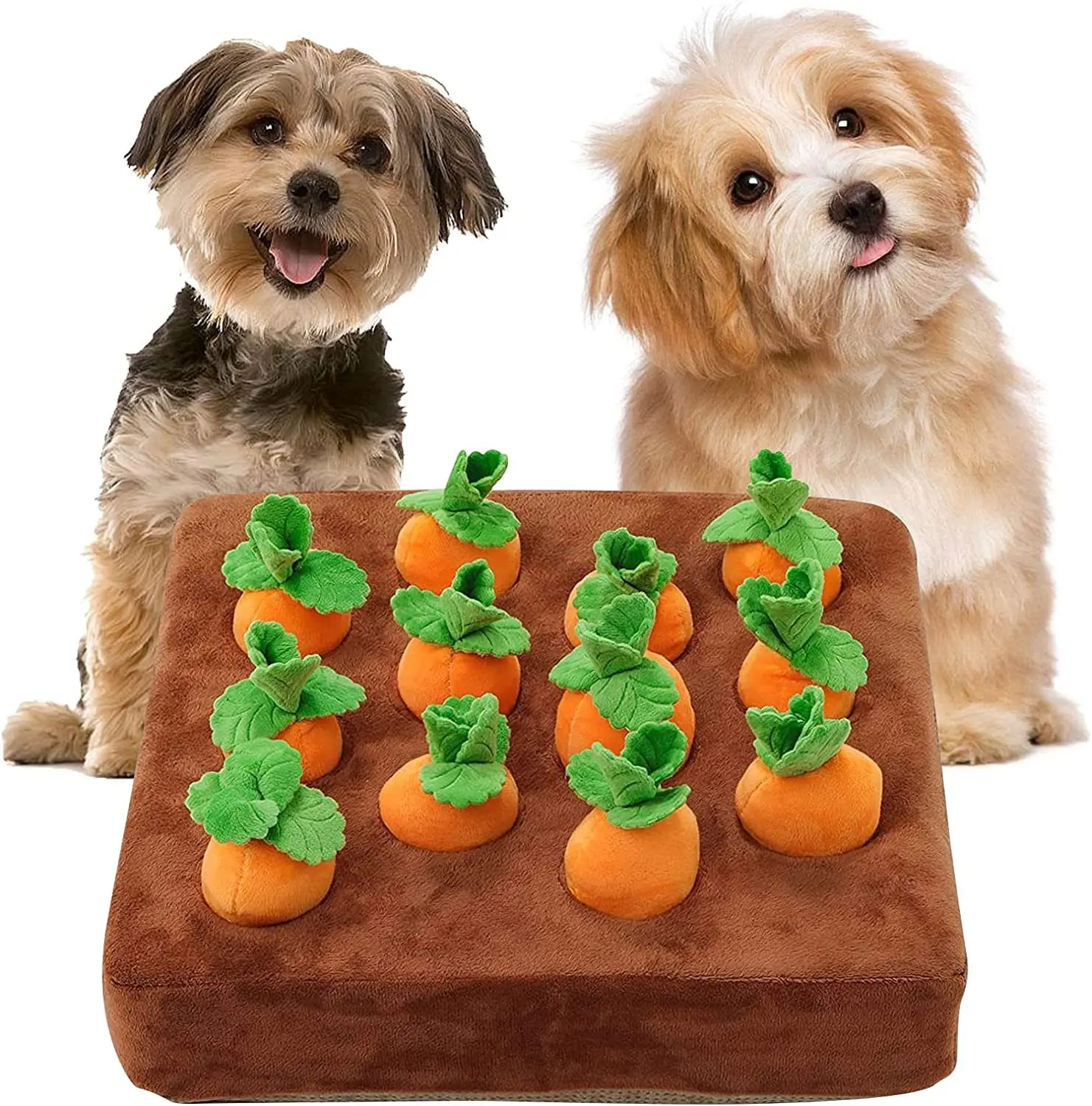 Jeu interactif de carottes en peluche pour enfants, tapis à renifler amusant pour chiens et légumes, jeu de plein de radis, cachette de nourriture pour chiots et chatons