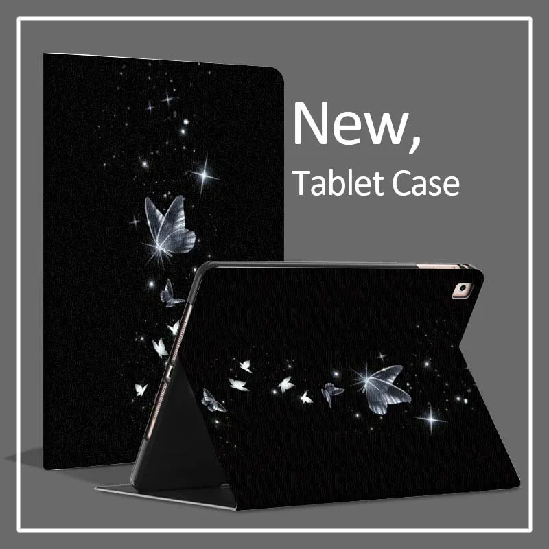 Black and White Butterfly Art For Xiaomi Poco Redmi Pad 8 2 4 C1 6 6S 7 7S SE 9.7 14 11 11.2 Inch Pen Tray Tablet Case Fashion