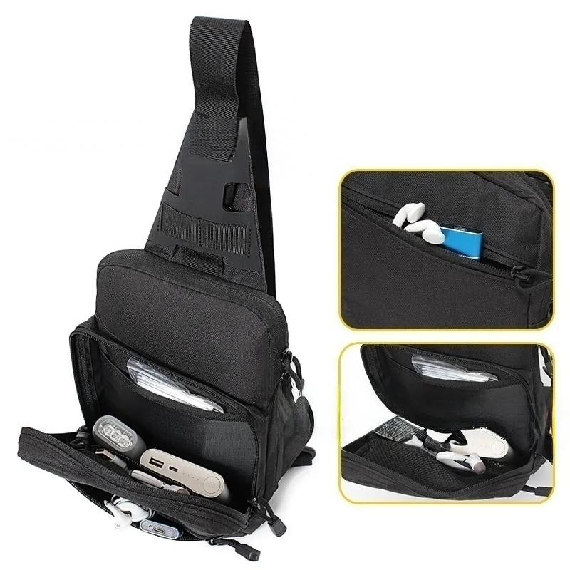 Men's chest bag, fashionable commuting business, simple shoulder bag, tactical crossbody bag, hidden carrying