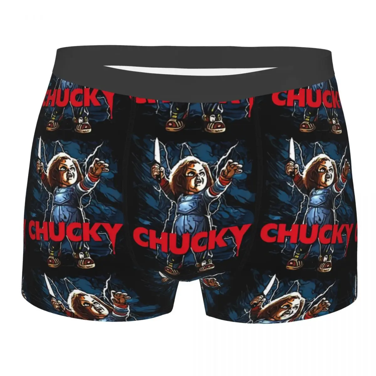 Chucky Child's Play Doll Man's Boxer Briefs Underpants Horror Movies Highly Breathable High Quality Sexy Shorts Gift Idea