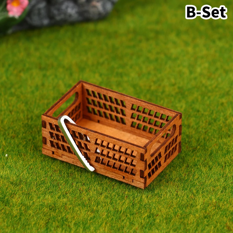 1set 1:12 Dollhouse Miniature Bread Rack Cake Gâteau étagère BoxBasket Wbaking Clip Scene Decor House Doll House Accessoires