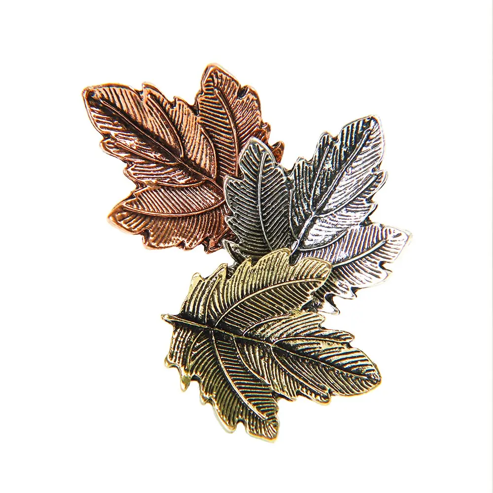 Vintage Maple Leaf Brooches Metal Women Girls Charm Exquisite Collar Lapel Brooch Pins Fashion Jewelry Party Garment Accessories