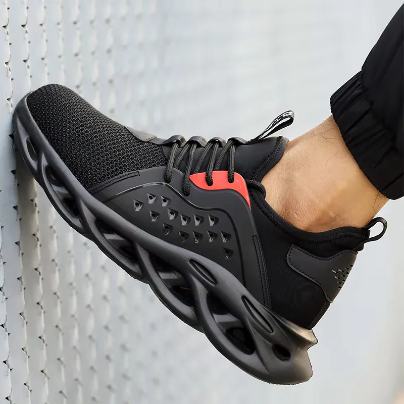 ZK30 46 Size Steel Toe Cap Light Breathable Sneaker For Men Unisex Work Safety Shoes Anti-smash And Anti-puncture Safety Sneaker