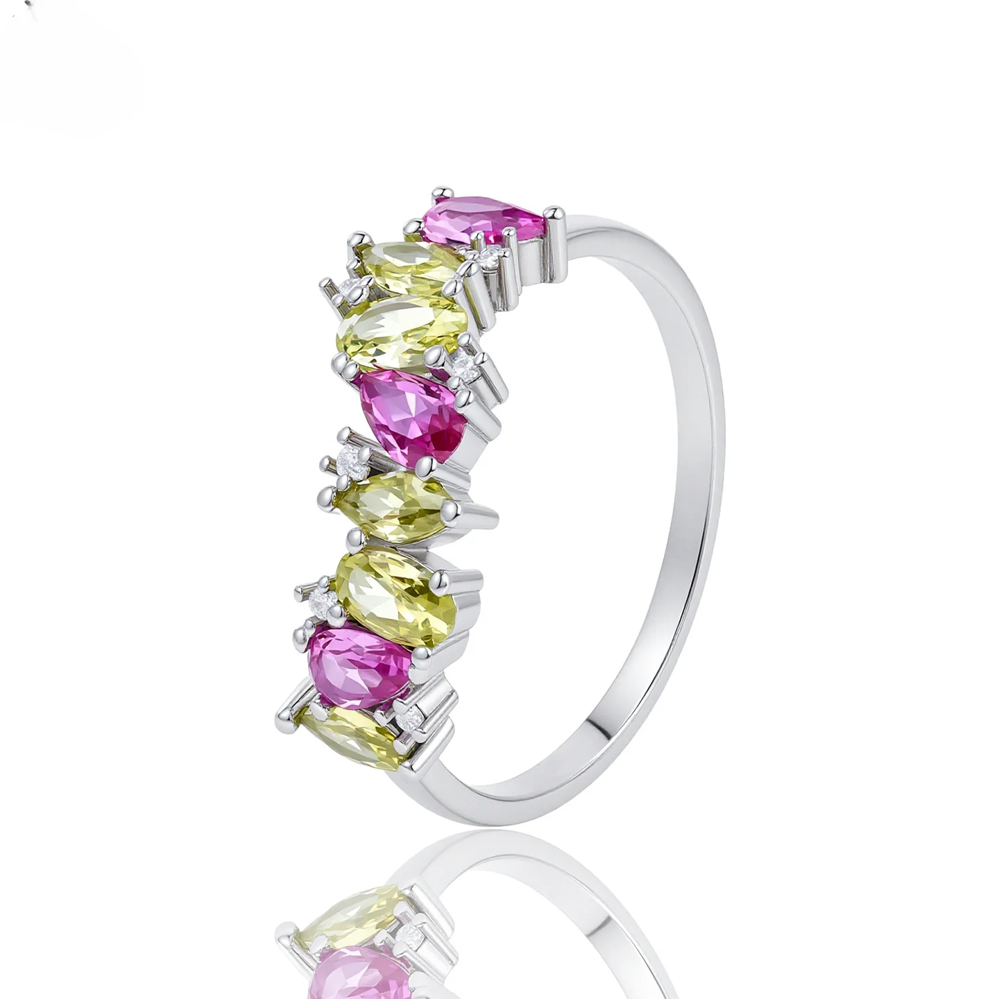 

Женское кольцо из стерлингового серебра S925, инкрустированное цветными драгоценными камнями, стильный и уникальный дизайн, очаровательные минималистичные украшения для вечеринок, I