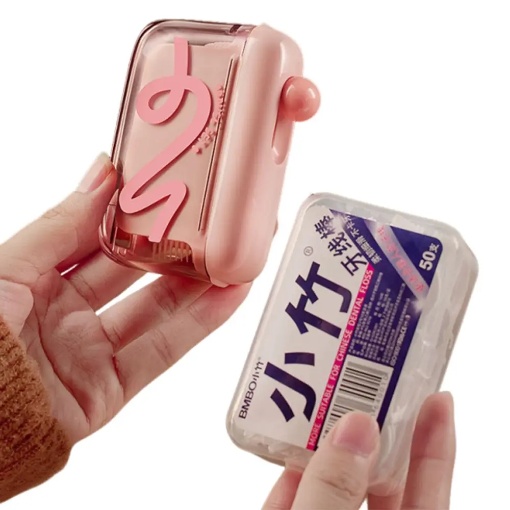 Creativity Automatic Pop Dental Floss Box Dustproof Portable Floss Stick Storage Box Refillable Reusable Floss Stick Organizer