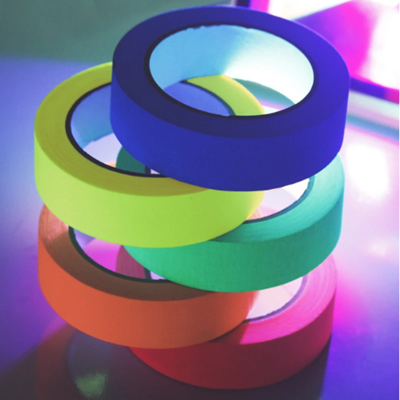 Nastro in cotone UV Glow Neon Gaffer Party Tape avvertenza di sicurezza nastro al Neon nastro UV decorazioni per matrimoni decorazioni per la casa