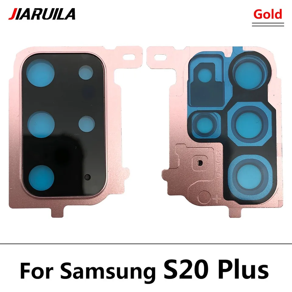 Nuevo vidrio de cámara trasera con marco para Samsung S20 Ultra, S20 FE, S20 Plus, S20, pieza de repuesto 4