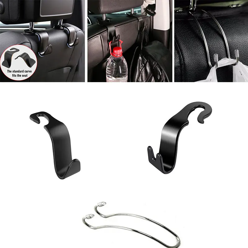 1/2/3/4Pcs Car Seat Back Hook Universal Headrest Hanger Car Accessories Interior Portable Holder Storage for Bag Purse Clothes