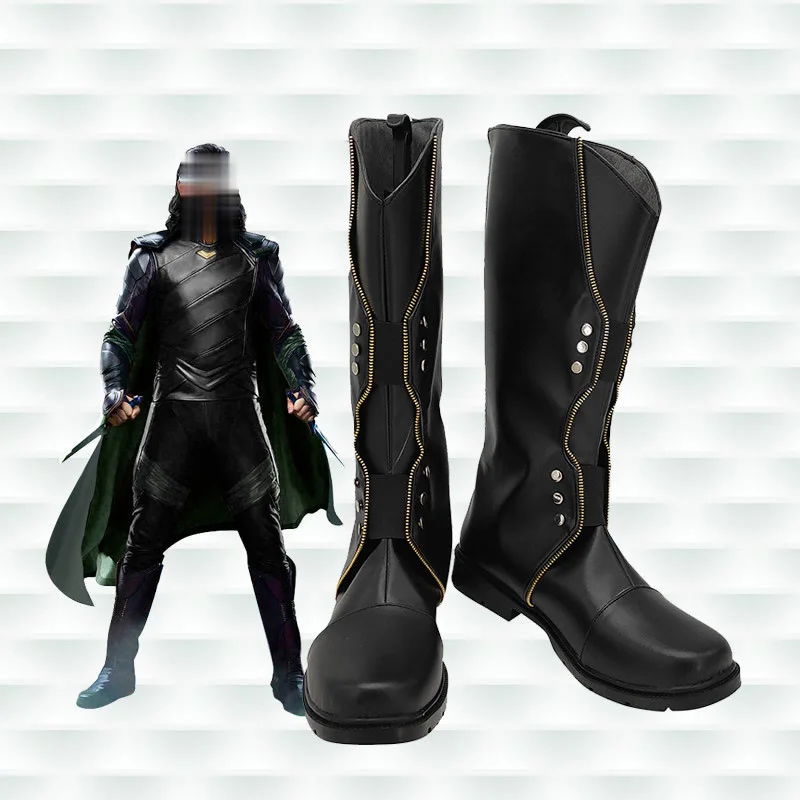 

Movie Loki Cosplay Shoes Fantasy Battle Halloween Adult Men Roleplay Fantasia Male Halloween Black Boots