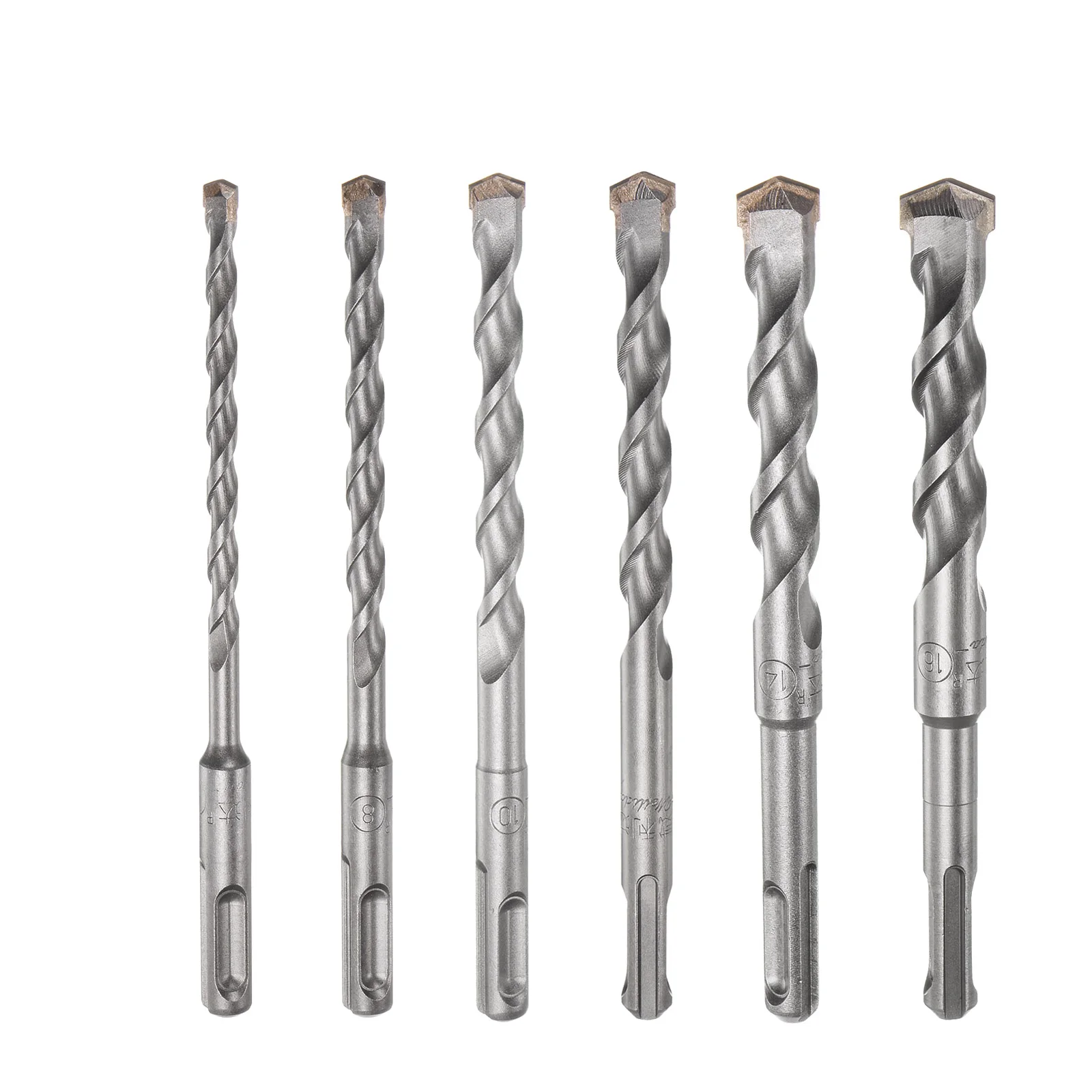 

Masonry Drill Bit 6/8/10/12/14/16mm Diameter Carbide Tip SDS-Plus Shank Rotary Hammer Drill Bit for Concrete 150mm Long