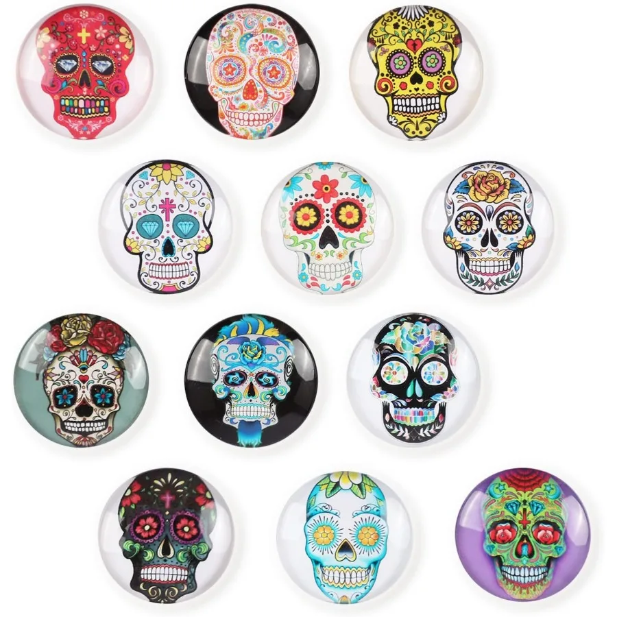 

Glass Strong Refrigerator Magnets 12 Pack Decorative Magnets for Fridge Cute Decor for Home Kitchen Office Whiteboard Locker Ac