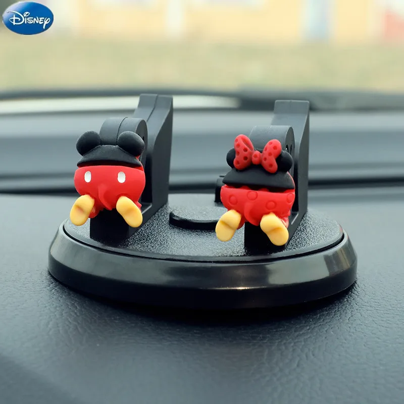 Disney Mickey Mouse Minnie Dumbo Phone Car Holder Mickey Anime Figure Car Bracket Car Interior Decoration Toys Christmas gift