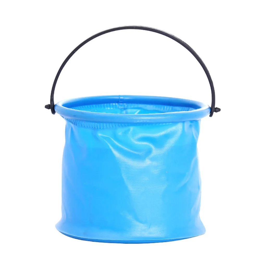 4Pcs Foldable Portable Plastic Bucket Multi-Purpose for Cleaning Fishing Drawing Outdoor Indoor Use Green Blue Purple Orange