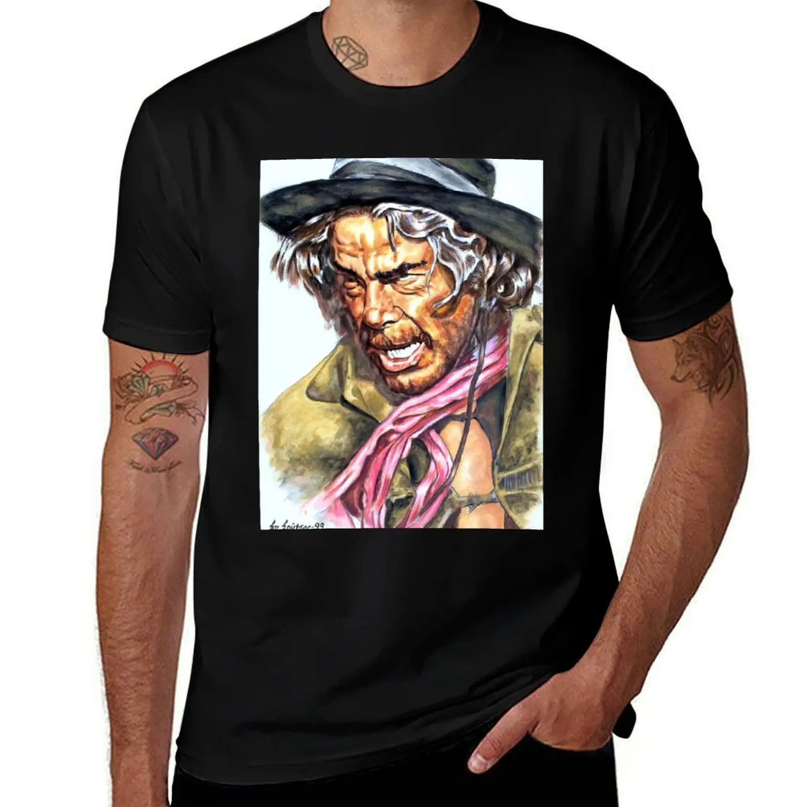 Camiseta con estampado vintage de Lee Ballou Marvin, camiseta con cuello redondo y estampado de película, camiseta con estampado de gato