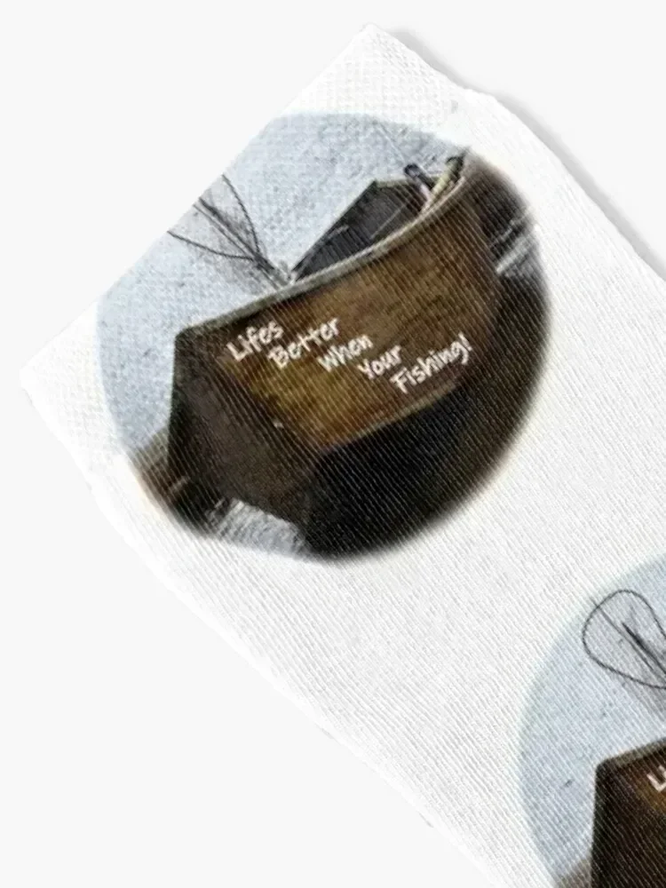 Lifes better when your fishing Socks cute anti-slip retro anime Women's Socks Men's