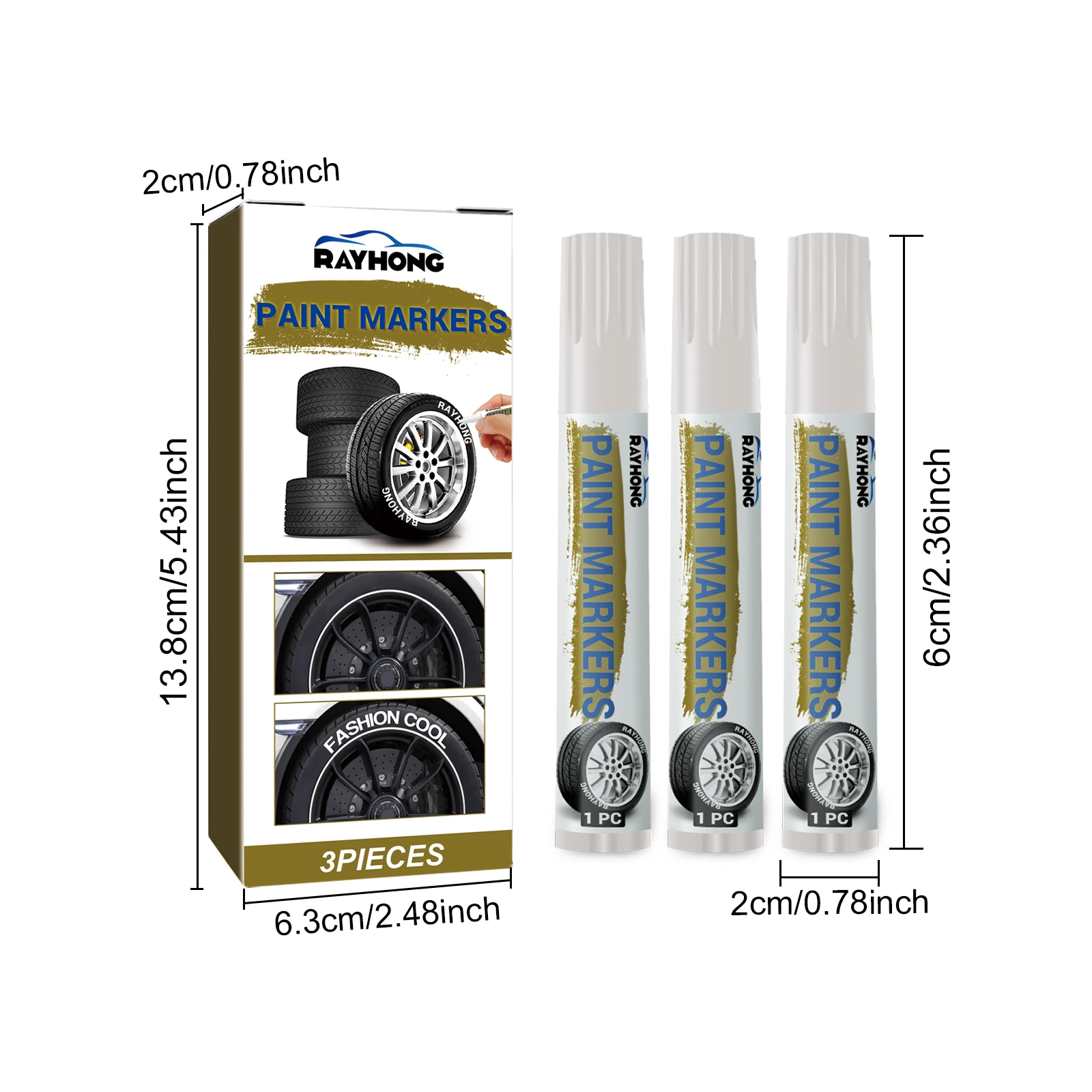 Weiß Wasserdicht Autos Rad Reifen Fettige Markierung Stift Auto Gummi Reifen Farbe Stift Cd Metall Permanent Farbe Marker Graffiti Ausbesserung