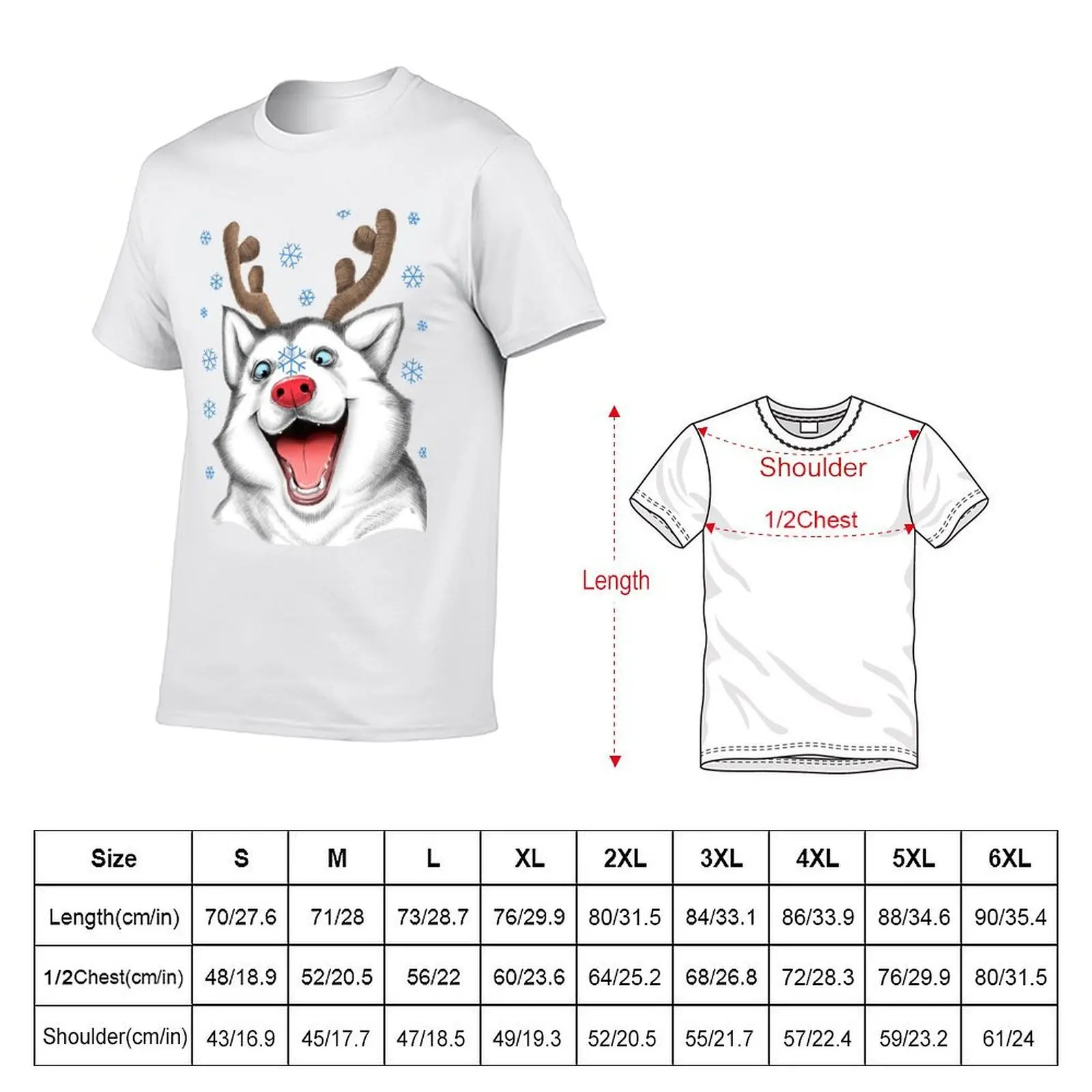 Husky Rudolph T-Shirt essential t shirt mens graphic t shirts t shirts for man graphic tees T-shirt