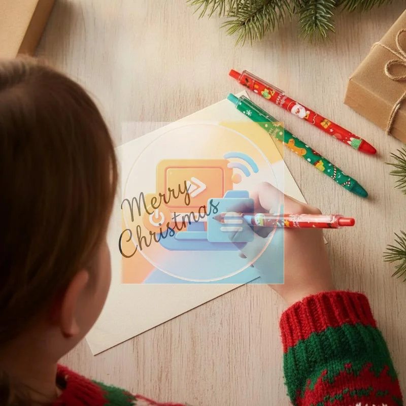 0.5mm Christmas Retractable Gel Pen 15/30Pcs Santa Snowman Reindeer Pattern Click Pen School Office Writing Stationery Xmas Gif