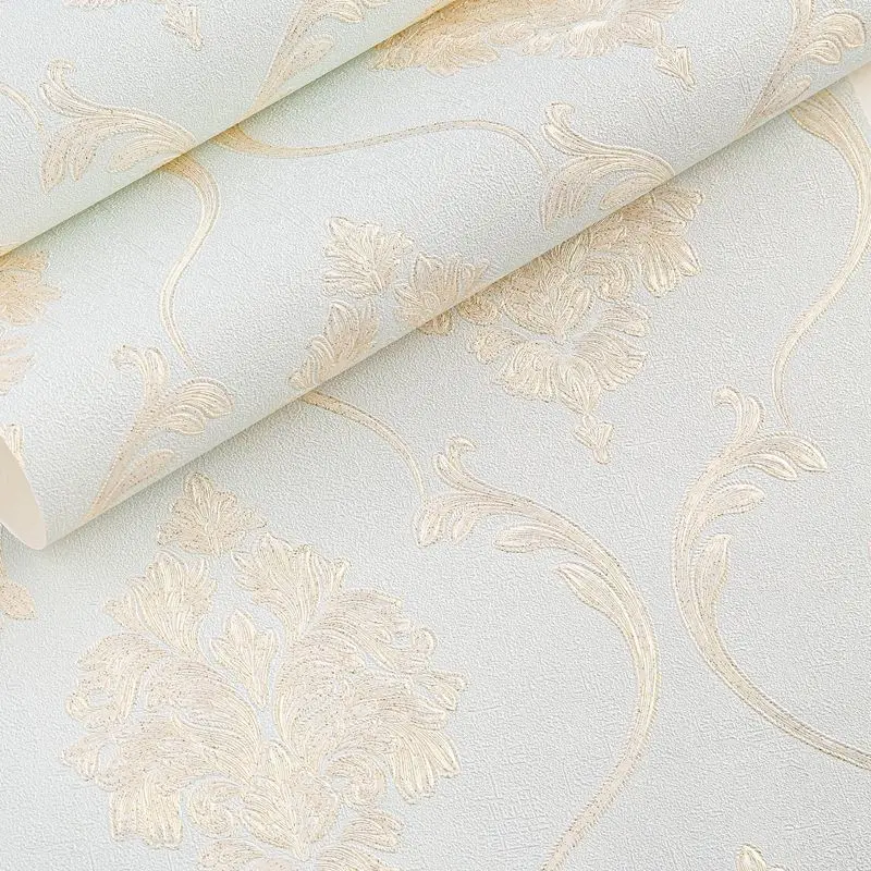 3D Damask Wallpaper European Style Relief Bedroom Living Room Beauty Salon Waterproof Wallpaper Light Luxury