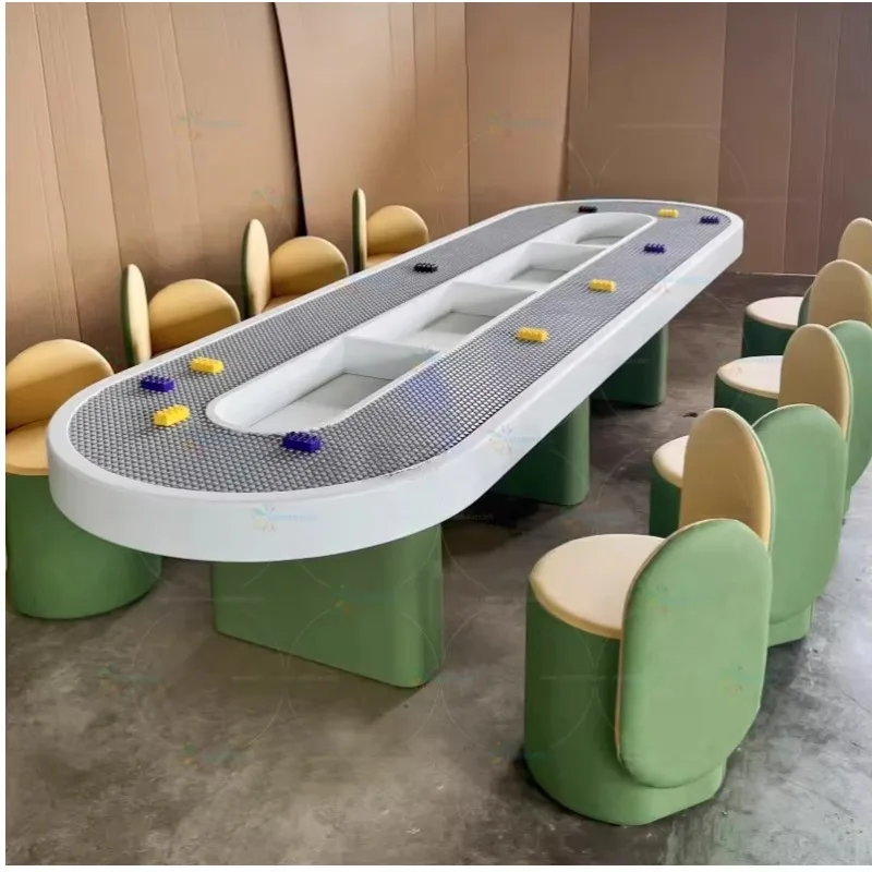 Multi-purpose Children Large Puzzle Building Blocks Game Table and Chairs for Kids Amusement Place Home Daycare Center