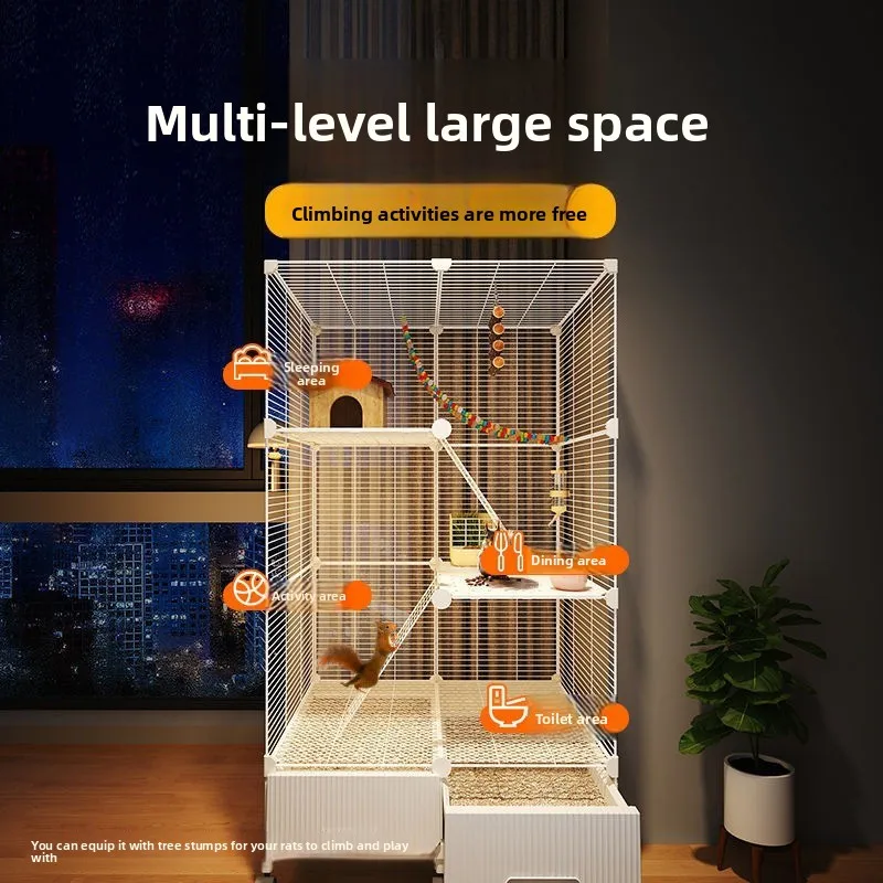 

Large Squirrel Cage Multi-Level Enclosure for Flying Squirrels & Chinchillas Secure Pet Mansion Ultra High Encryption Pet Villa