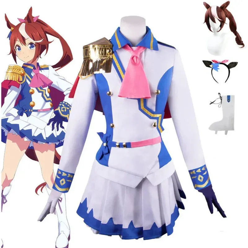 

Аниме Umamusume Pretty Derby Tokai Teio Косплей Костюм Головной убор Парик Ноги Наборы Хэллоуин Шоу для женщин