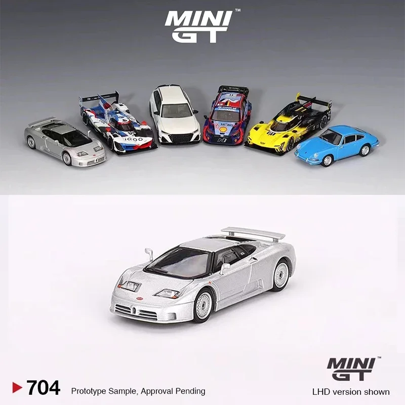 

MINIGT 1:64 Model Car EB110 GT Grigio Chiaro Alloy Die-Cast Sport Vehicle #704 Silver