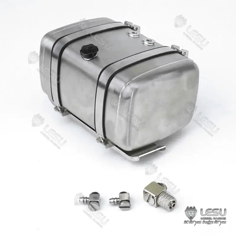 Fuel tank 1/14 LESU truck toy stainless steel flat bottom simulation hydraulic tank Tamiya tractor universal modification G-6239