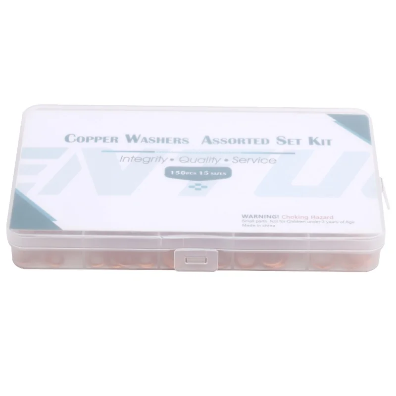 

C2 150pcs Flat Sealing Ring Red Copper Gasket O Ring Sealing Gasket Sealing Ring Washer M5/M6/M8/M10/M12/M14 Oil Seal Gasket