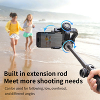 AOCHUAN Smart AI Face Tracking S2 Handheld Gimbal Stabilizer PTZ with Extendable Rod with Fill Light for Phone Shooting Vlog