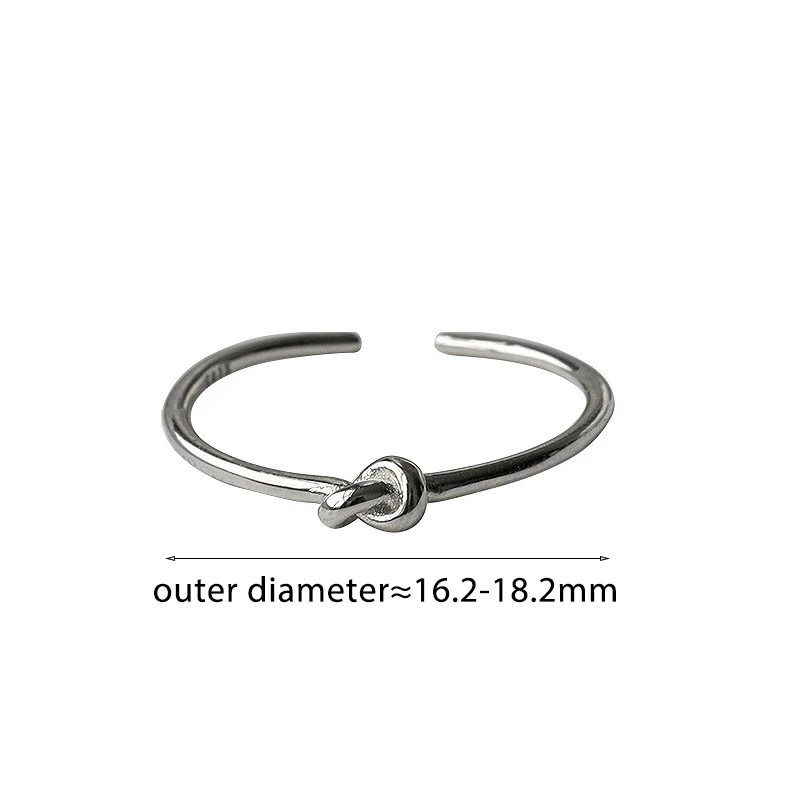 Silver Color Knot Personality Opening Ring for Charming Women Fashion Jewelry Classic Ajustable Daily Accessories