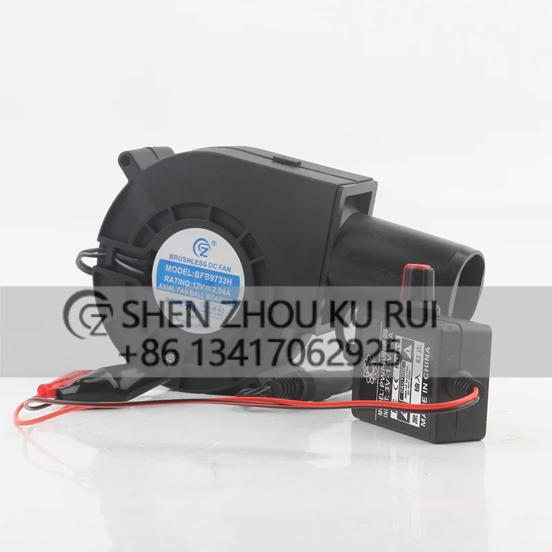 Factory Direct Supply DC12V 2.94A 9733High air volume barbecue Camping Portable PWM Governor Turbine Blower BFB9733H Cooling Fan