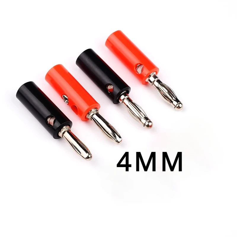 

10PCS/Lot New Speaker Banana Plugs 4mm For Video Speaker Connector Black Red 2 Color Apply To 910 Terminal Adapter 5pair
