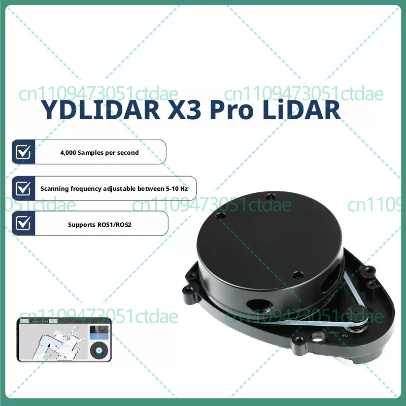 For YDLIDAR X3 Pro 360° LiDAR Sensor ROS SLAM Mapping Rangefinder EAI