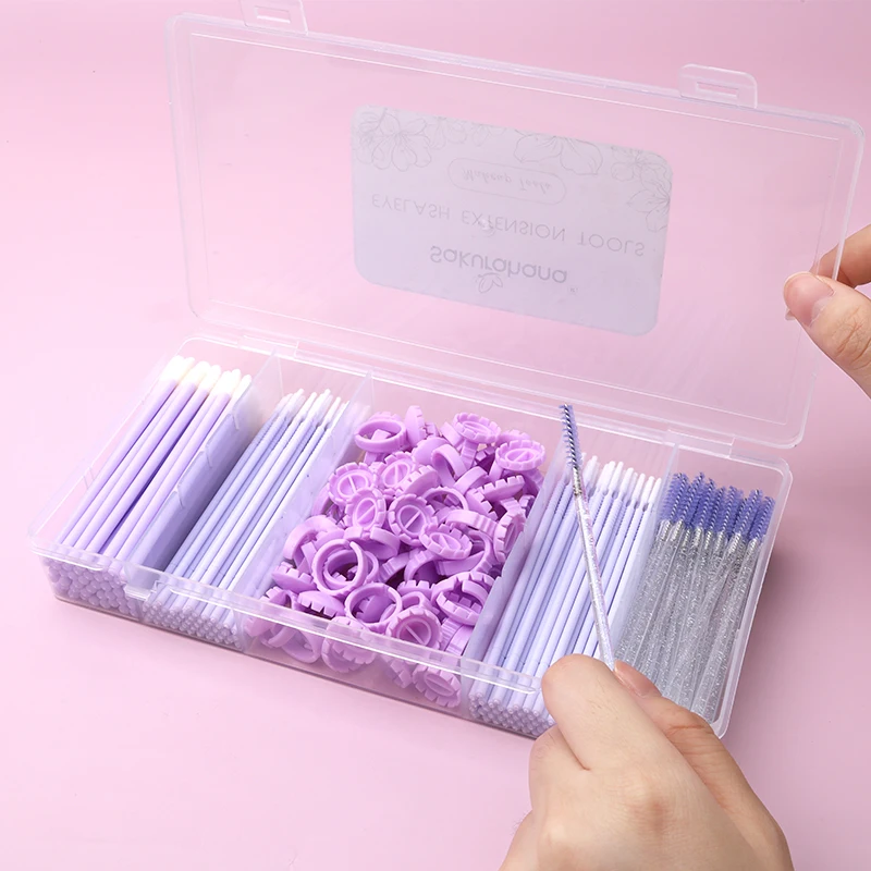 SAKURAHANA ขนตากล่องเก็บฝาครอบ Lash อุปกรณ์เสริม Lashes Tweezer อะคริลิคความจุขนาดใหญ่โปร่งใสกล่องเครื่องมือแต่งหน้า