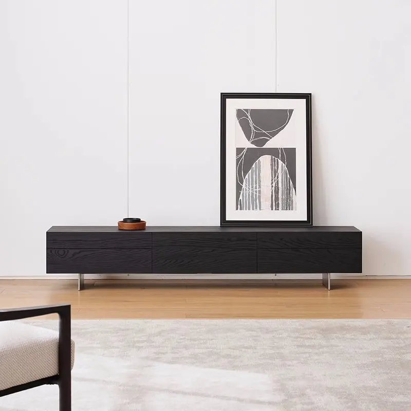 220Cm Wooden Center TV Stands Universal Wall Black Designer Floating Tv Table Minimalist Showcase Fernsehtisch Furniture Home