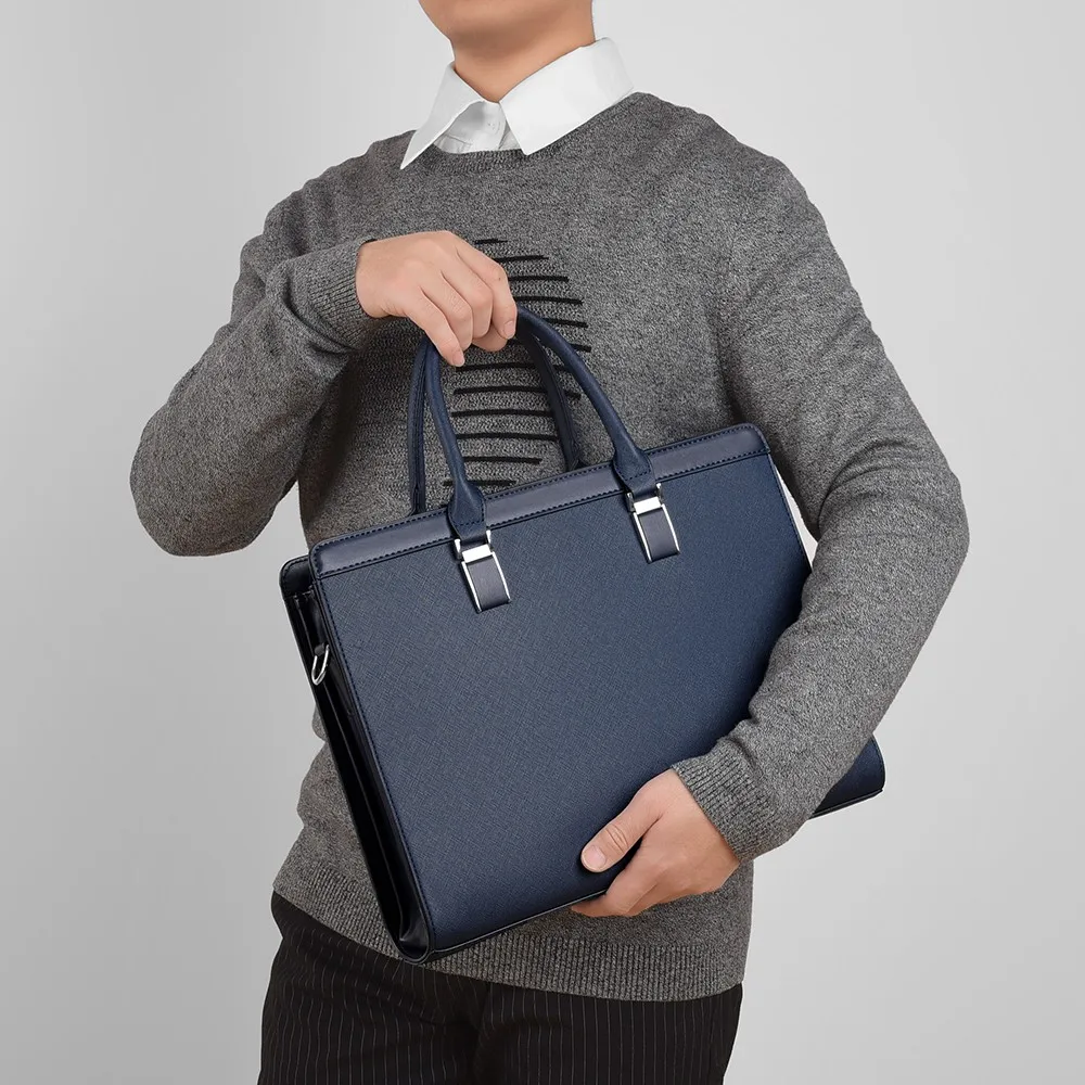Men's Briefcases Bag Executives Designer PVC Business Office Shoulder Square Side Laptop Messenger Crossbody A4 Documents Bag