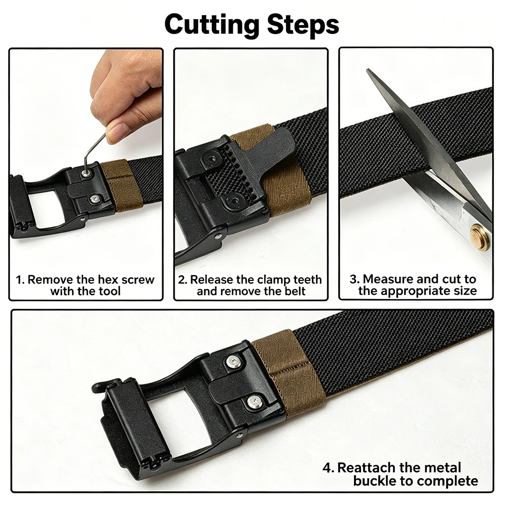 Tactical Belt Double Layer Heavy Duty Work Belt for Men Quick Release Metal Buckle Military Nylon Training Hunting Belt
