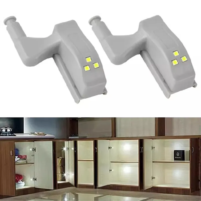 10Pcs Universal Inner Hinge LED Cabinet Lamp 0.3W Home Wardrobe Cupboard Door 3 LEDs Night Light Auto ON/OFF Switch Lighting