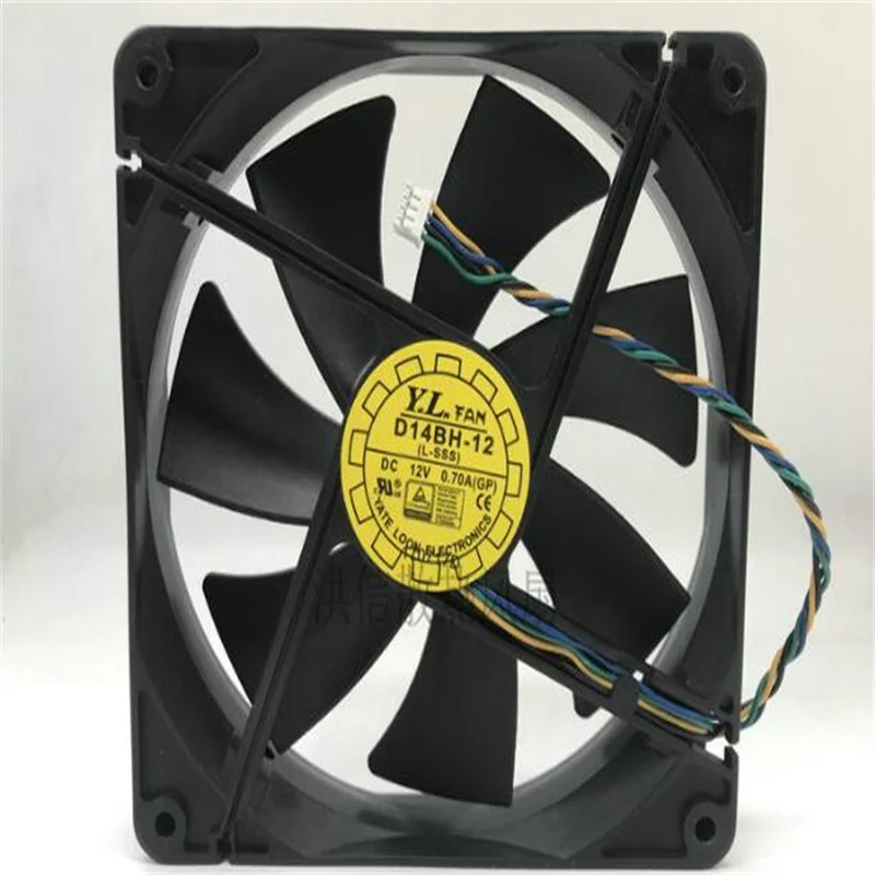 Wholesale: D14BH-12 12V 0.70A  (GP) 140*140*25mm 14cm Four/ two lines  power supply fan