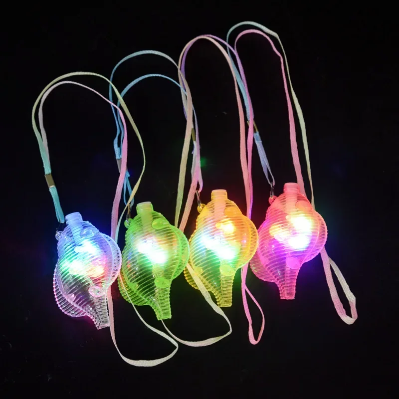 20Pack Conch Sea Snail Bulk Party Supplies LED Light Up Whistles with Lanyard Necklace Glow In The Dark Toy  Wedding Festival