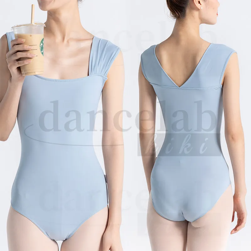 

Wide Strap Ballet Dance Leotard Ice Silk Ballerina Girls Training Wear Women Yoga Clothes Adult Solid Color Gymnastics Swimsuit