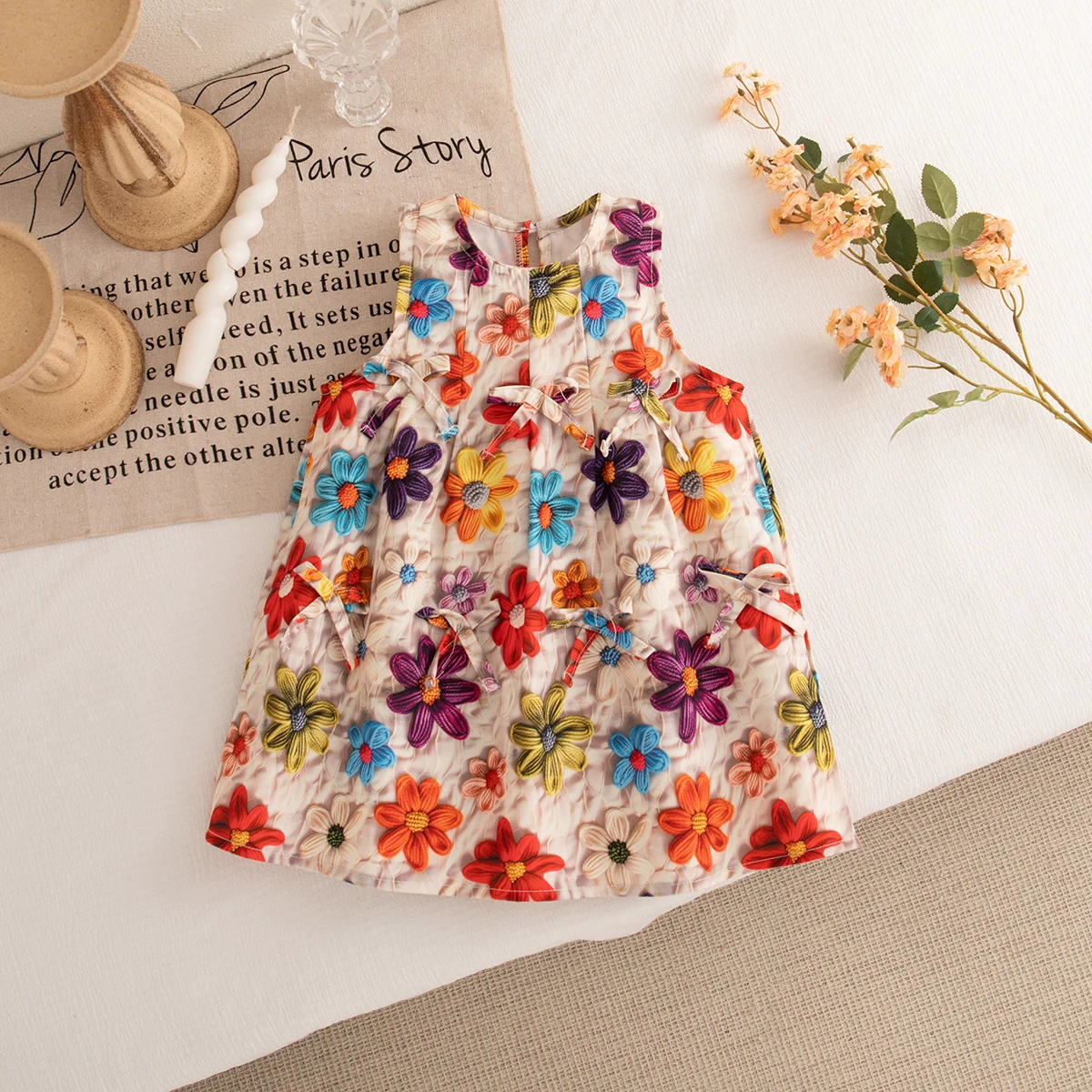 Baby Girls' Dress Summer Flower Cotton Cute Girls' Dress Sweet Beach Baby Dress Baby Girl Clothing ﻿